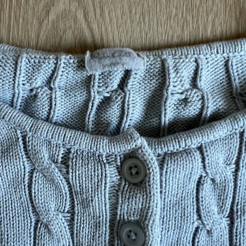 John Galt Brandy Melville Cable Knit Cropped Sweater - Light Blue size XS - Picture 3 of 5
